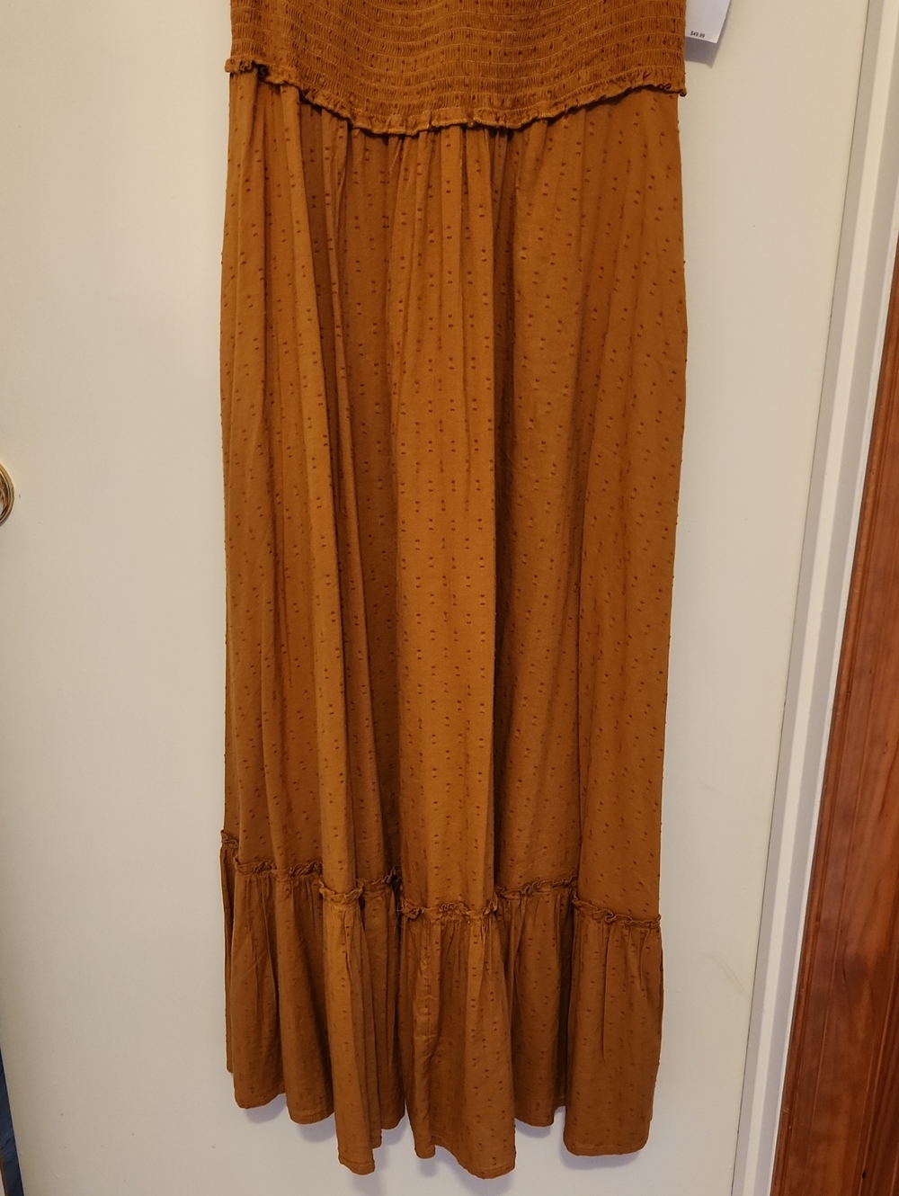 NWT Old Navy Rust Brown Maxi Dress with Smocked Waist and Ruffle Hem - Picture 3 of 10